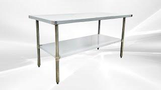 NSF 30 x 36×60 ins Stainless Steel Commercial Work Table Gal Legs Undershelf HN-WT3060-SB