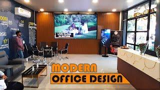 Sales Office Interiors Transformed by LED Video Wall in Mumbai | Reception Lobby Design