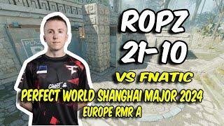 FaZe ropz (21/10) vs fnatic (Ancient) @ Perfect World Shanghai Major 2024 Europe RMR A | CS2 POV