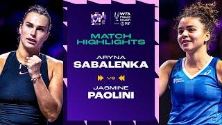 Aryna Sabalenka vs. Jasmine Paolini | | 2024 WTA Finals Riyadh Group Stage | Match Highlights