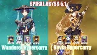 C0 Wanderer Hypercarry & C0 Navia Hypercarry | Spiral Abyss 5.1 | Genshin Impact