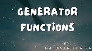 I_1 :  GENERATOR FUNCTIONS IN PYTHON, yield and next() method in Generators