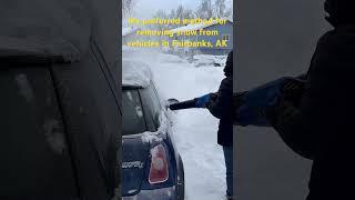 A very Fairbanks way to remove snow from a car