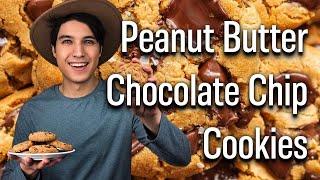 Peanut Butter Chocolate Chip Cookies- 4 Ingredients and NO flour!