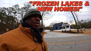 "Exploring A Frozen Neighborhood | New Home & Icy Lakes"