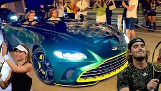 STEFANOS TSITSIPAS Spotted Driving ASTON MARTIN V12 SPEEDSTER | PRINCE ALBERT ll | SUPERCARS