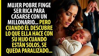 MUJER POBRE FINGE SER RICA PARA CASARSE CON UN MILLONARIO... PERO CUANDO ÉL DESCUBRE LO QUE ELLA...