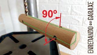 Taladrar Agujeros a 90º y Alineados en varillas de madera con el taladro de columna