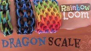 RAINBOW LOOM : Dragon Scale Cuff Bracelet - How To | SoCraftastic