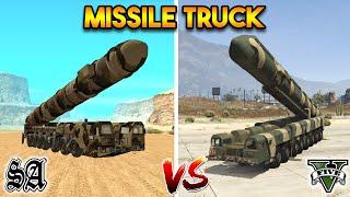 GTA 5 MISSILE TRUCK VS GTA SAN ANDREAS MISSILES TRUCK (WHICH IS BEST?)