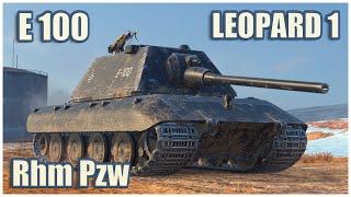 E 100, Leopard 1 & Rhm. Pzw. • WoT Blitz Gameplay