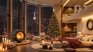 Elegant Festive Vibes 2025  | Fireplace Lounge Ambience with Soothing Christmas Jazz