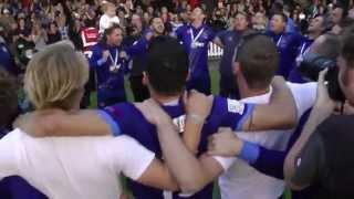 Glos players celebrate winning the RL One-Day Cup