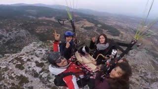 Havada Okey Nargile Party in the SKY Paragliding Yamaçparaşütü Hookah Flying Uçan Cafe Chilling SKY