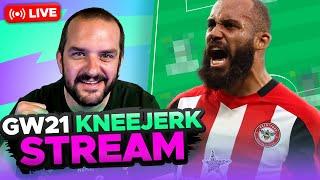 FPL KNEEJERK GAMEWEEK 21 | LIVE Q&A | Fantasy Premier League Tips 2024/25