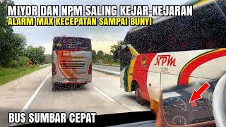 AKSI KEJAR-KEJARAN BUS MIYOR DAN BUS NPM‼️ MIYOR DI PANCING TERUS  ALARM BUNYI