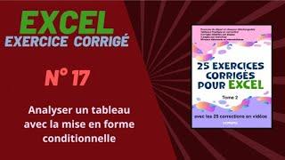 Exercice corrigé Excel - numéro 17 - Tome 2