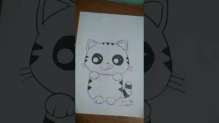 cute  cat  drawing #love your voice #love #music #sushma,s sketch #shorts 