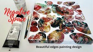 Stunning  Negative Space Painting on Acrylic Poured Canvas - – Inspirational FLUID ART IDEAS