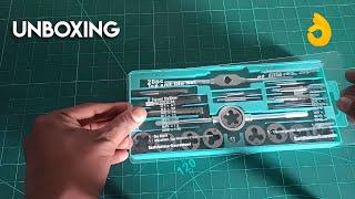 Thread cutting tool set  Hss tap wrench and round diea handle set 20 pieces unboxing