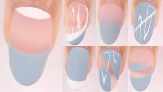 easy nail art ideas! dusty blue nail designs