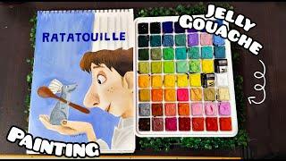 Unboxing jelly gouache for first time and fast painting | step by step fast painting | #art #youtube