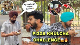 PIZZA KHULCHA CHALLENGE / STREET FOOD COMPETITION WITH FRIENDS ~ Prabh Buttar