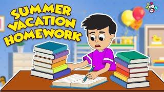 Summer Vacation's Homework | Animated Stories | English Cartoon | Moral Stories | PunToon Kids