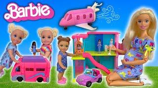 Barbie Doll Family Toddler Playdate and Donut Shop Story