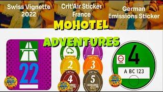 Crit Air,  Vignette, Low Emissions Zones Sticker Driving Europe Motorhome Travel.