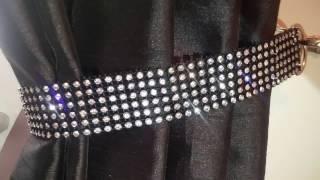 Black /clear Real crystal rhinestone tie backs BY CWUK