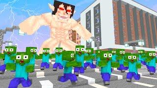 Monster School Titan VS 1000 Zombie  - Minecraft Animation