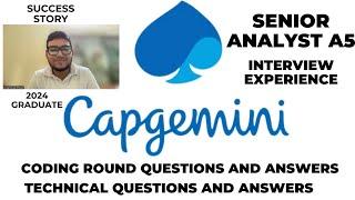 #capgemini A5 SENIOR ANALYST Interview Questions & Answers Capgemini senior Analyst coding questions