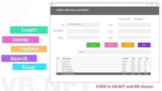 Insert Delete Update Search and View data in MS ACCESS with VB NET||VB.NET Tutorial||CURD Operation