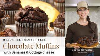 Double Chocolate Chip Cottage Cheese Banana Muffins | Gluten-Free