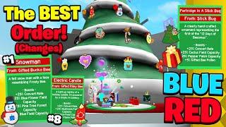 The BEST Ornaments To Give FIRST & Their Rewards! (blue & red hives) (Bee Swarm Simulator)