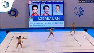 Elcin MAMMADOV, Emil GULIYEV & Vladimir DOLMATOV (AZE) - 2017 Aerobics Europeans, trios final