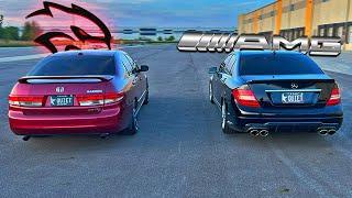 Hellcord vs 850HP C63 AMG Drag Race