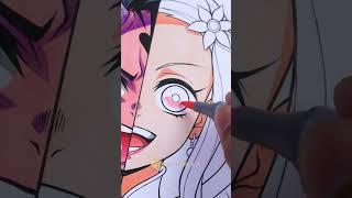 Drawing Nezuko Kamado  DEVIL vs ANGEL  || Part 2 #shorts #nezuko #demonslayer  #drawinganime