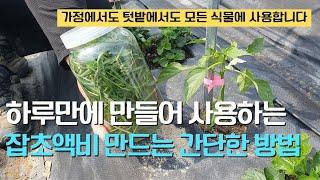 159. 잡초로 단 하루만에 최고급 친화경 비료를 만들어 사용하는 간단하고 쉬운 방법입니다