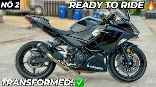 Rebuilding A Salvage Crashed 2021 Kawasaki Ninja 400 Part - 2