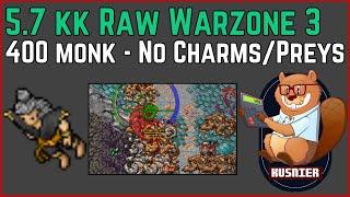 400 Monk 5.7kk raw WARZONE 3 | No Charms/Preys | Tibia Test Server