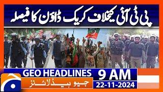 Federal Police's Decision To Crackdown On PTI | Geo News 9AM Headlines | 22 November 2024