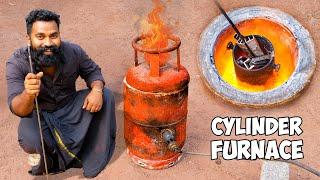 Making Metal Melting Furnace at Home | ഗ്യാസ് സിലിണ്ടർ മുറിച് ഫർനസ് ഉണ്ടാക്കി | M4 Tech |