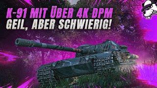 K-91 mit über 4k DPM! Geil, aber schwierig! [World of Tanks - Gameplay - Deutsch]