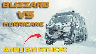 Surviving GIANT BLIZZARD & EXTREME Arctic HURRICANE Coast! Winter Van Life Camping in SNOW STORM
