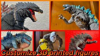 All Customize 3D printed Godzilla Figures - Fully painted Godzilla 1998