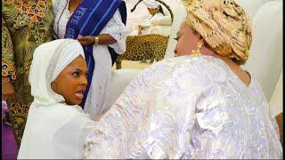 People Surprised by Ooni of Ife's Wife's Humility as She Goes Down on Her Knees to Greet