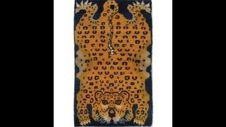 Tibetan Handmade Leopard Graphic Wool Rug / Carpet f957