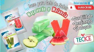 Como fazer Gelo de sabor Melancia e Maçã Verde Universo dos Sorvetes